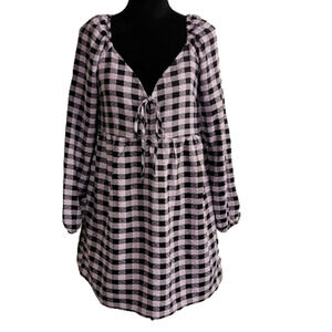 WILD Fable long sleeve purple and black gingham dress size small